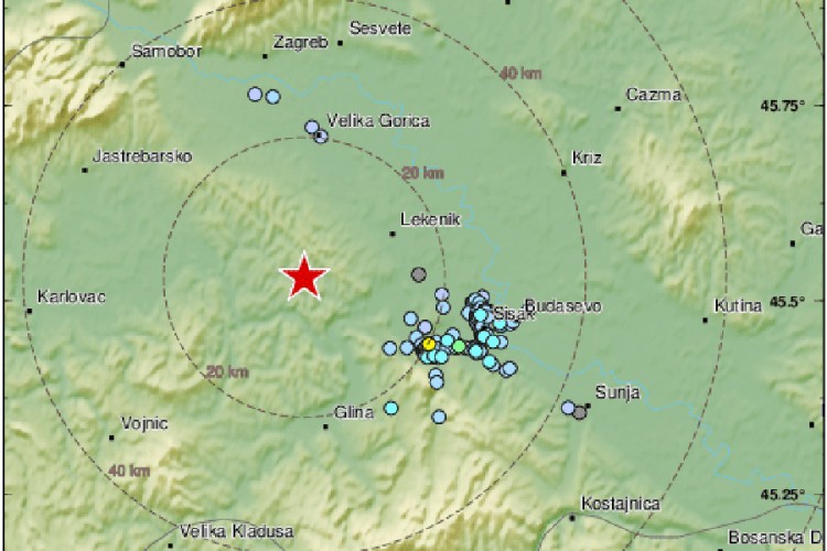 Slab potres na području Petrinje