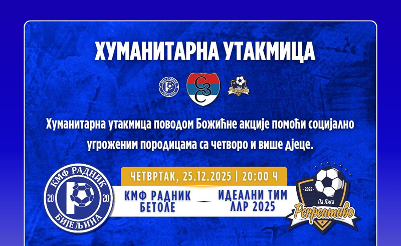 Bijeljina: Večeras humanitarna utakmica, biće organizovana i nagradna tombola