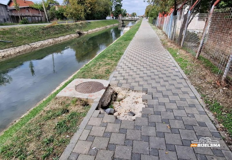 Bijeljince brine pukotina na šetalištu uz Dašnicu: “Neko će polomiti nogu” (FOTO)