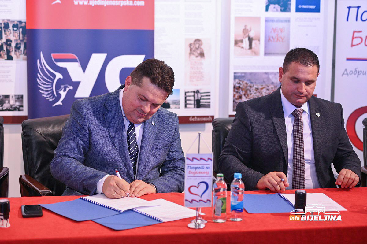 Ujedinjena Srpska i Pokret za Bijeljinu potpisali koalicioni sporazum (FOTO)