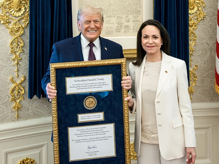 Mačado predala Trampu Nobelovu nagradu za mir