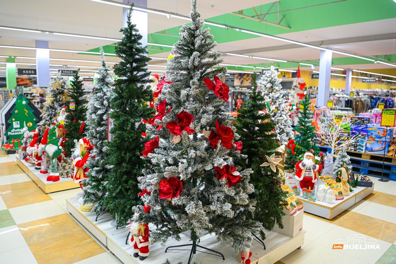 Bijeljinci se spremaju za novogodišnje praznike: U prodaji i jelka od 270 cm (FOTO)