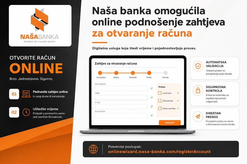 Jednostavnije, brže i sigurnije do bankarskog računa