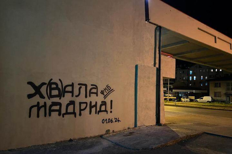 H(V)ALA MADRID: Zašto se navijači Borca zahvaljuju Real Madridu grafitom u Banjaluci?