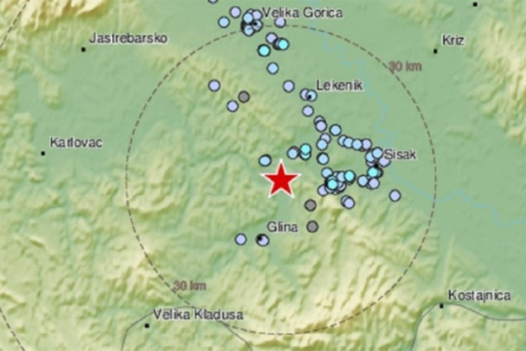 Zemljotres kod Siska: 