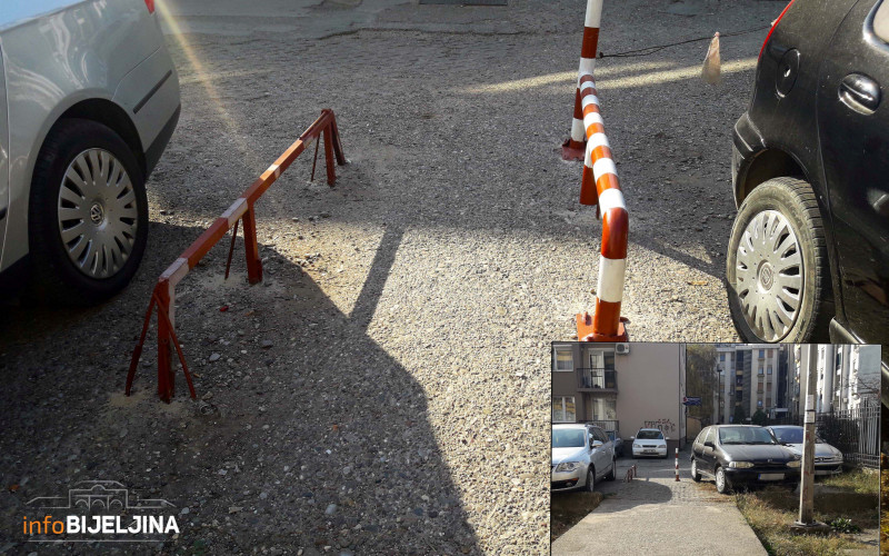 Bijeljina: Stanari ograđuju parking kako stignu, čak i na prolazu za pješake /FOTO/
