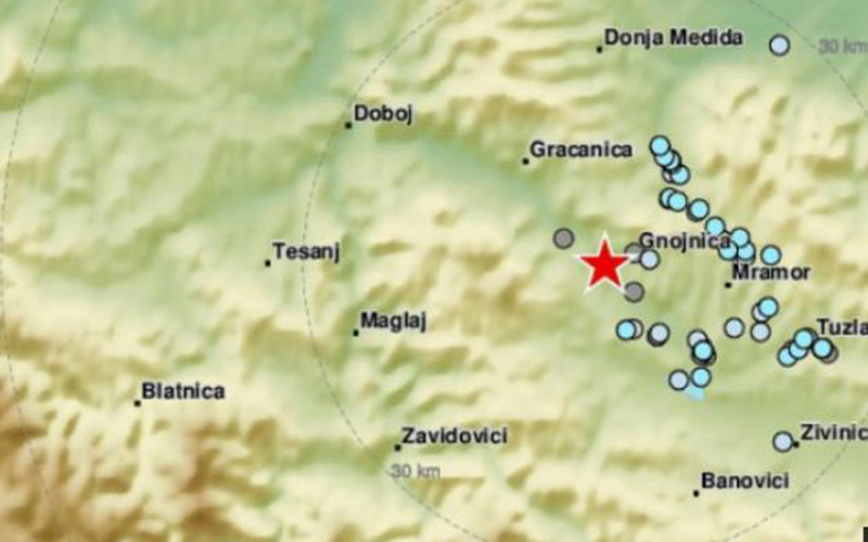 Registrovan novi zemljotres na području Tuzle