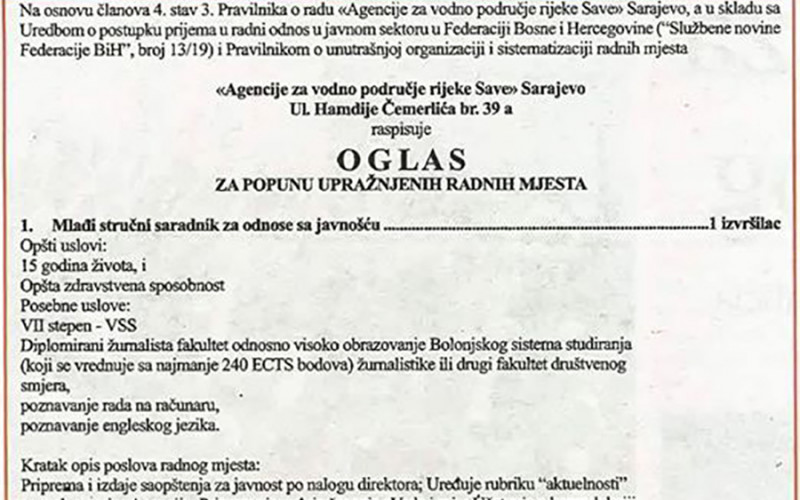 OGLAS ZA POSAO HIT NA INTERNETU “Imate li dijete od 15 godina sa fakultetom”