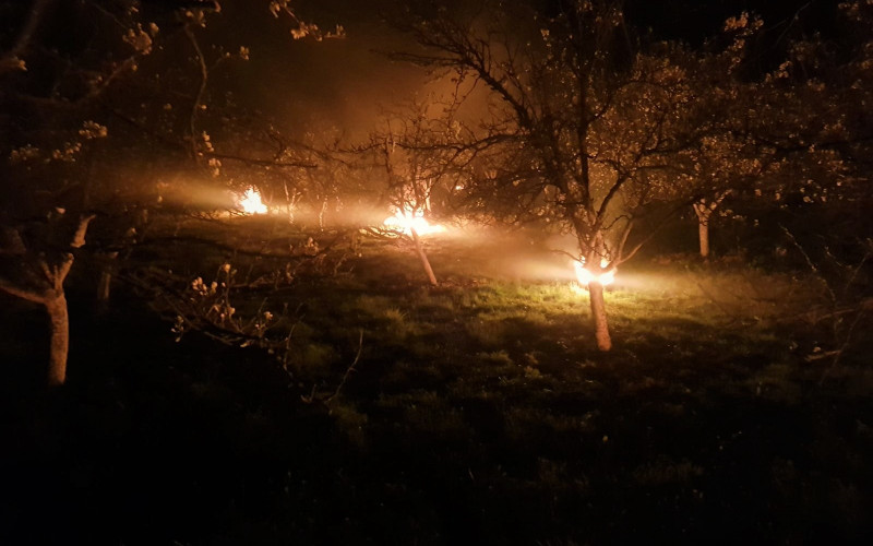 Podmajevički voćari dimom štitili voćnjake od mraza