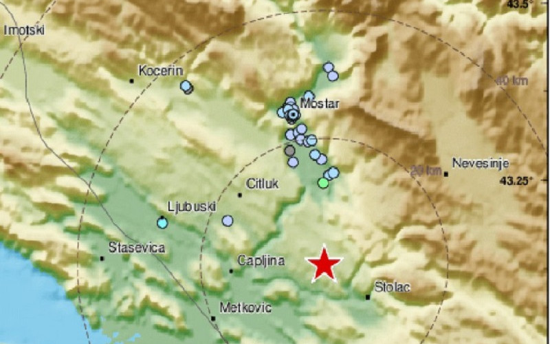 Zabilježen zemljotres u BiH