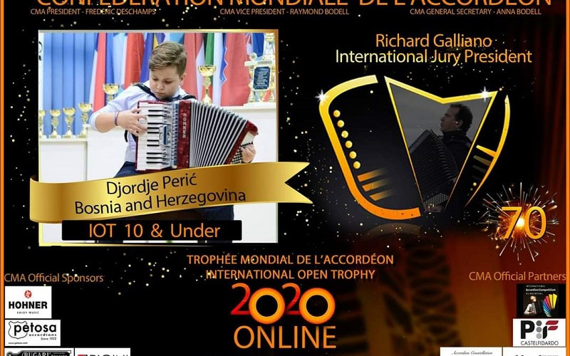 Desetogodišnji Đorđe Perić iz Bijeljine među pet najboljih harmonikaša u svijetu