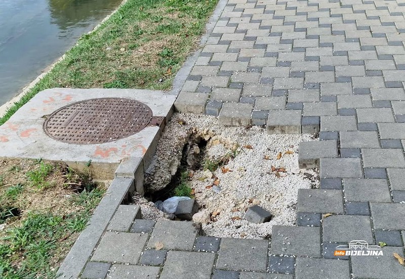 Bijeljince brine pukotina na šetalištu uz Dašnicu: “Neko će polomiti nogu” (FOTO)