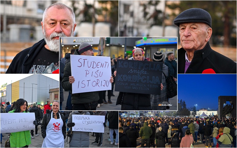 Bijeljinci sa skupa podrške studentima poručili: Uz njih je svako razuman, korupcija je najveći karcinom (FOTO)