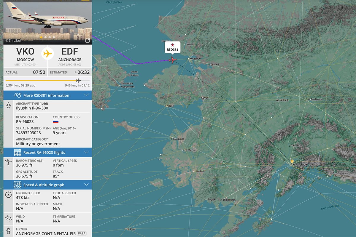 Ruska prethodnica stigla na Aljasku: U avionu nema Putina