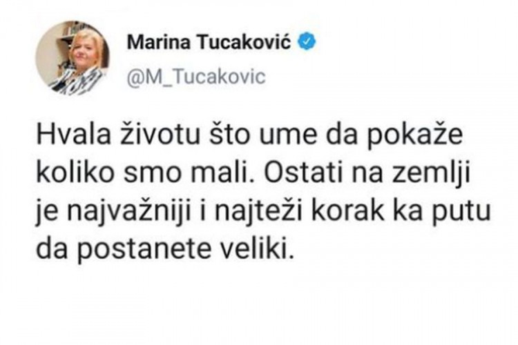 Poruke Marine Tucaković koje treba dobro da zapamtimo