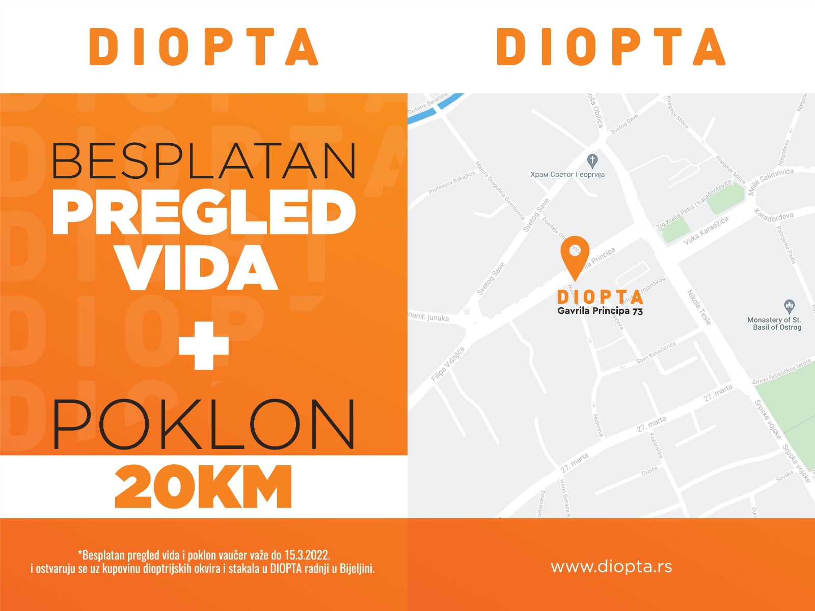 DIOPTA POKLANJA 20 KM SVAKOM ČITAOCU: Otkrijte kako da iskoristite vaučer u Bijeljini