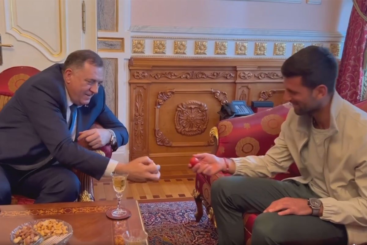 Đoković i Dodik se potucali vaskršnjim jajima, pogledajte ko je pobijedio
