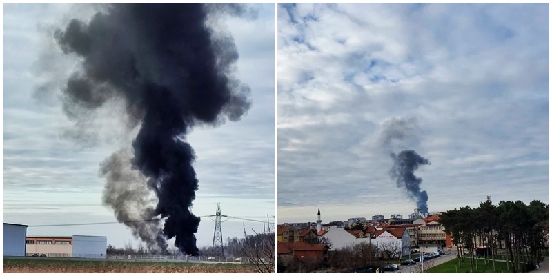 Požar u Bijeljini, dim se vidi iz svih dijelova grada (FOTO, VIDEO)