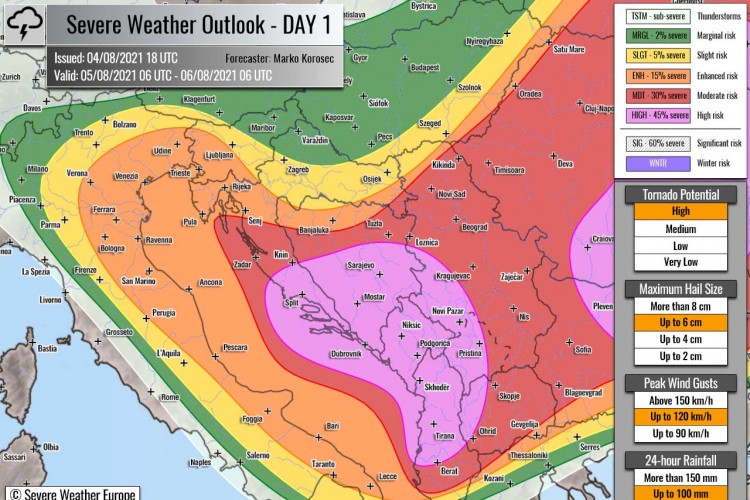 BiH prijeti tornado