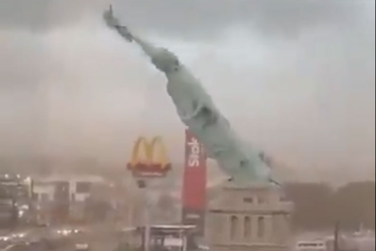 Vjetar srušio repliku Kipa slobode u Brazilu (VIDEO)
