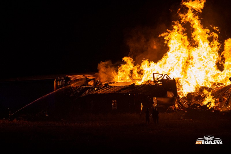 Bijeljina: Pilana i dalje gori, vatrogasci se satima bore sa požarom (FOTO)