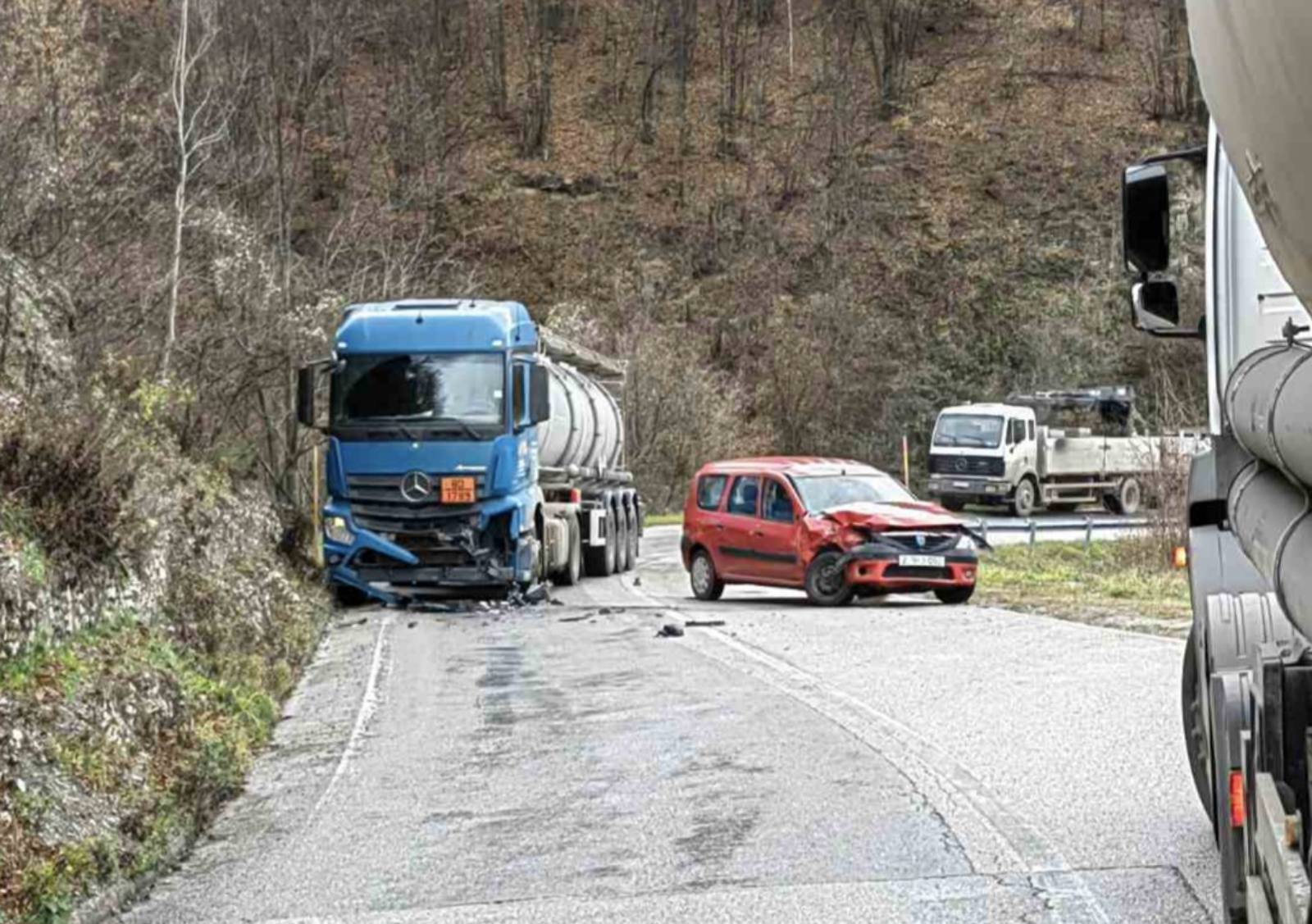 Sudar na Majevici, kamionima 