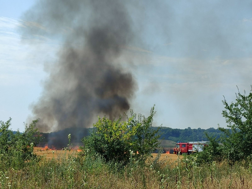Bijeljina: Izbio požar na njivi, intervenisali vatrogasci