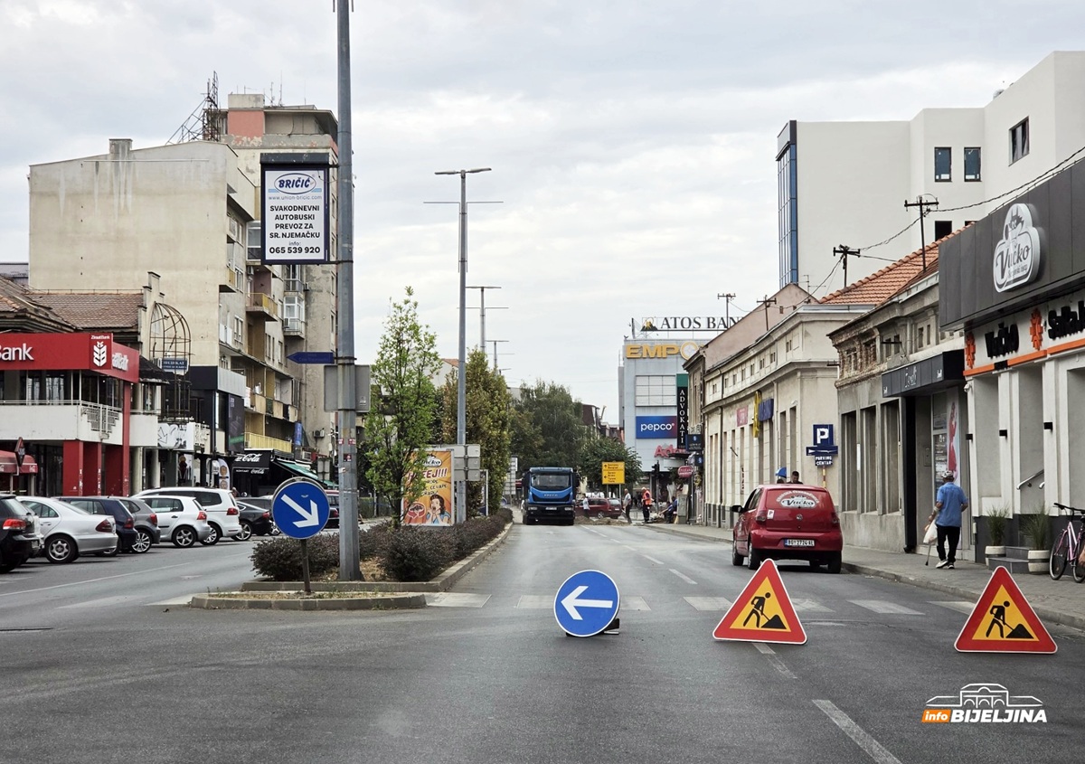 Zatvoren dio ulice u centru Bijeljine zbog otklanjanja kvarova (FOTO)