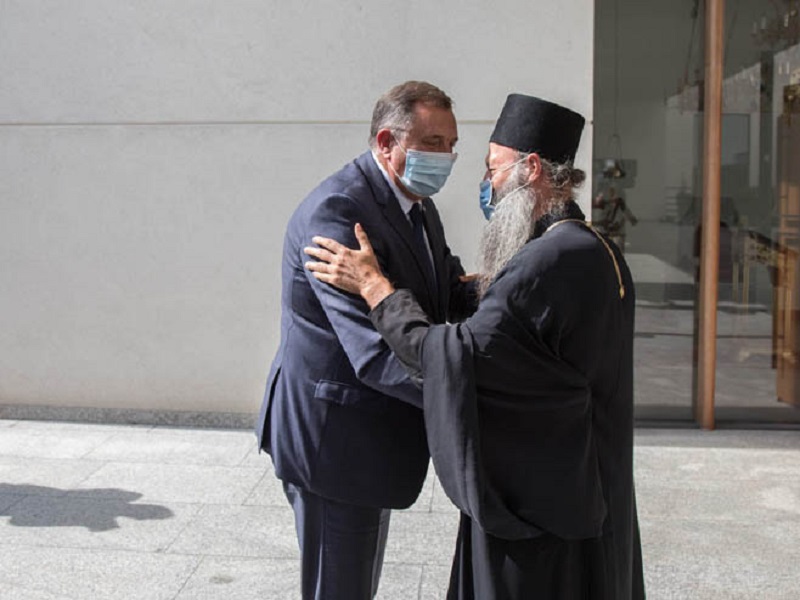 Dodik na prijemu kod patrijarha Porfirija