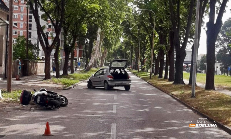 Nezgoda u Bijeljini, povrijeđen motociklista