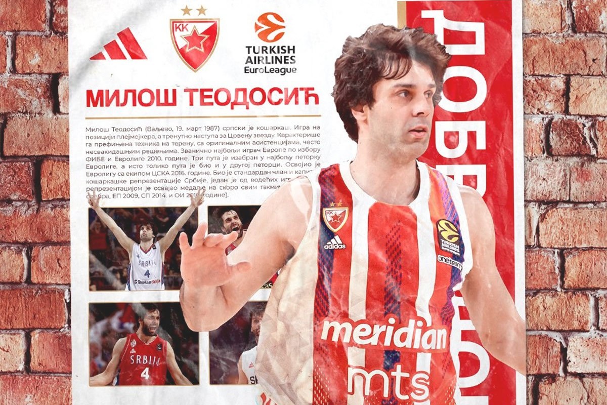 Teodosić od danas i  zvanično novi košarkaš Crvene zvezde