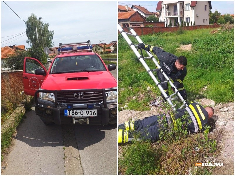 Nesvakidašnja intervencija u Bijeljini: Vatrogasci spasili psa iz šahta (FOTO)