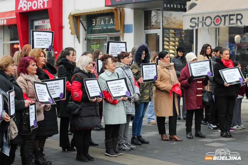 Mirni protesti protiv femicida u Bijeljini: SOS broj zazvonio 700 puta (FOTO)