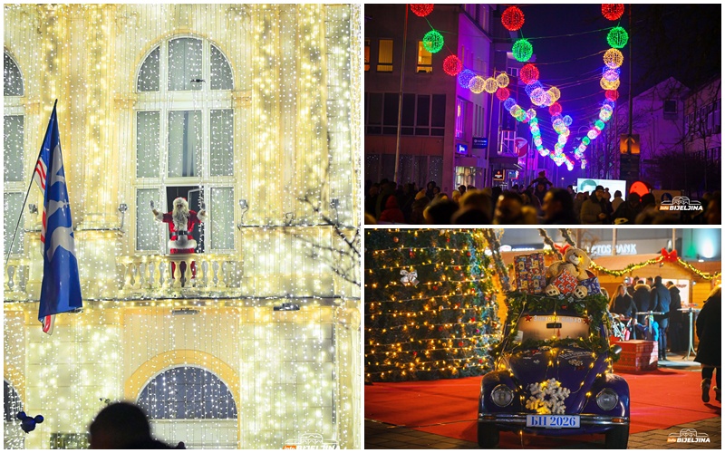 Novogodišnja rasvjeta obasjala Bijeljinu (FOTO)