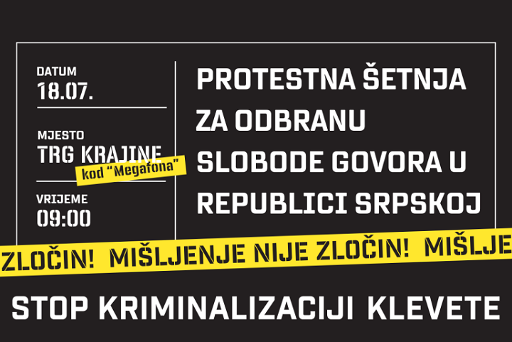 U utorak protest “Stop kriminalizaciji klevete“