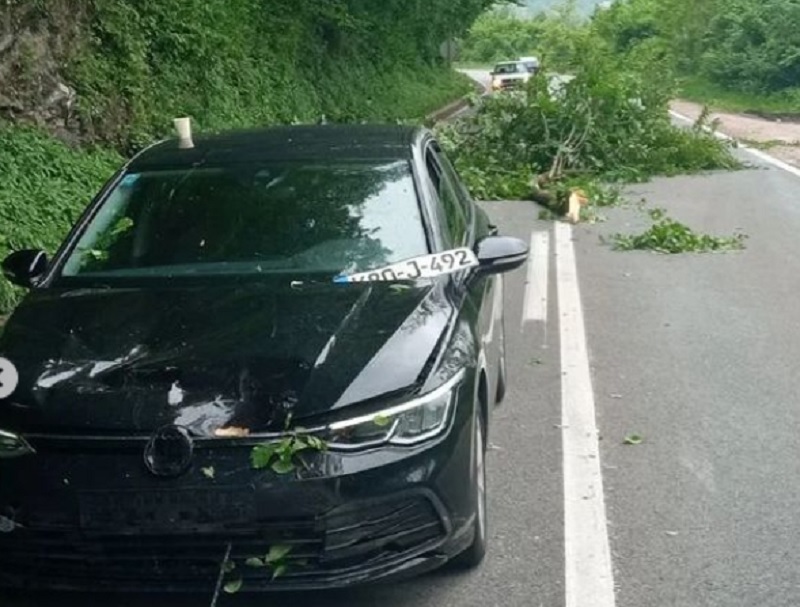 POVRIJEĐEN VOZAČ Nezgoda kod Zvornika, grana pala na auto 