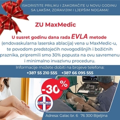 MaxMedic Bijeljina: Riješite problem proširenih vena EVLA metodom uz 30% popusta 