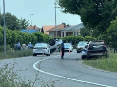 Udes kod Bijeljine, auto na krovu