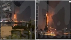 (VIDEO) Dron pogodio čuveni hotel u Dubaiju: Gori Burdž al Arab, luksuzni simbol Emirata