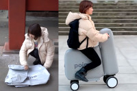 Električni skuter na naduvavanje koji se odlaže u ruksak