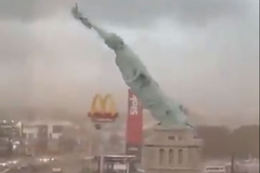 Vjetar srušio repliku Kipa slobode u Brazilu (VIDEO)