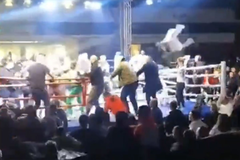 Opšta tuča na bokserskom meču u Srbiji (VIDEO)