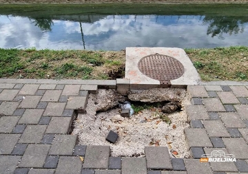 Bijeljince brine pukotina na šetalištu uz Dašnicu: “Neko će polomiti nogu” (FOTO)