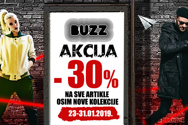 Iskoristi dodatnih 30% popusta u BUZZ SHOPU