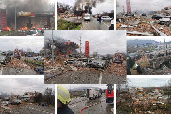 SCENE KATAKLIZME Eksplozija na pumpi kod Zvornika opustošila sve u krugu od 100 metara /FOTO/