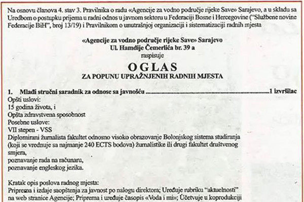 OGLAS ZA POSAO HIT NA INTERNETU “Imate li dijete od 15 godina sa fakultetom”