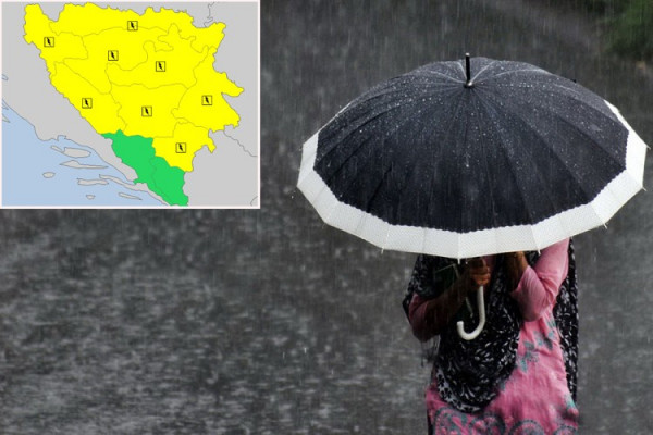 Upaljen meteoalarm za teritoriju BiH: Danas potencijalno opasne vremenske prilike