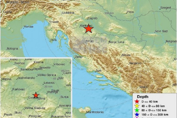 Јači zemljotres u Hrvatskoj; Osjetio se u Kostajnici