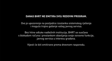 Pred kolapsom: BHRT privremeno prekinuo program
