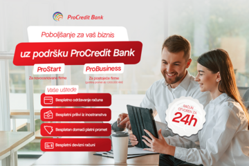 Konkretna podrška ProCredit Bank bh. poduzetnicima: ProStart i ProBusiness paketi